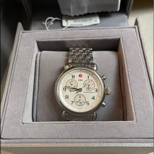 Michelle CSX Watch silver with Mother of Pearl chronograph